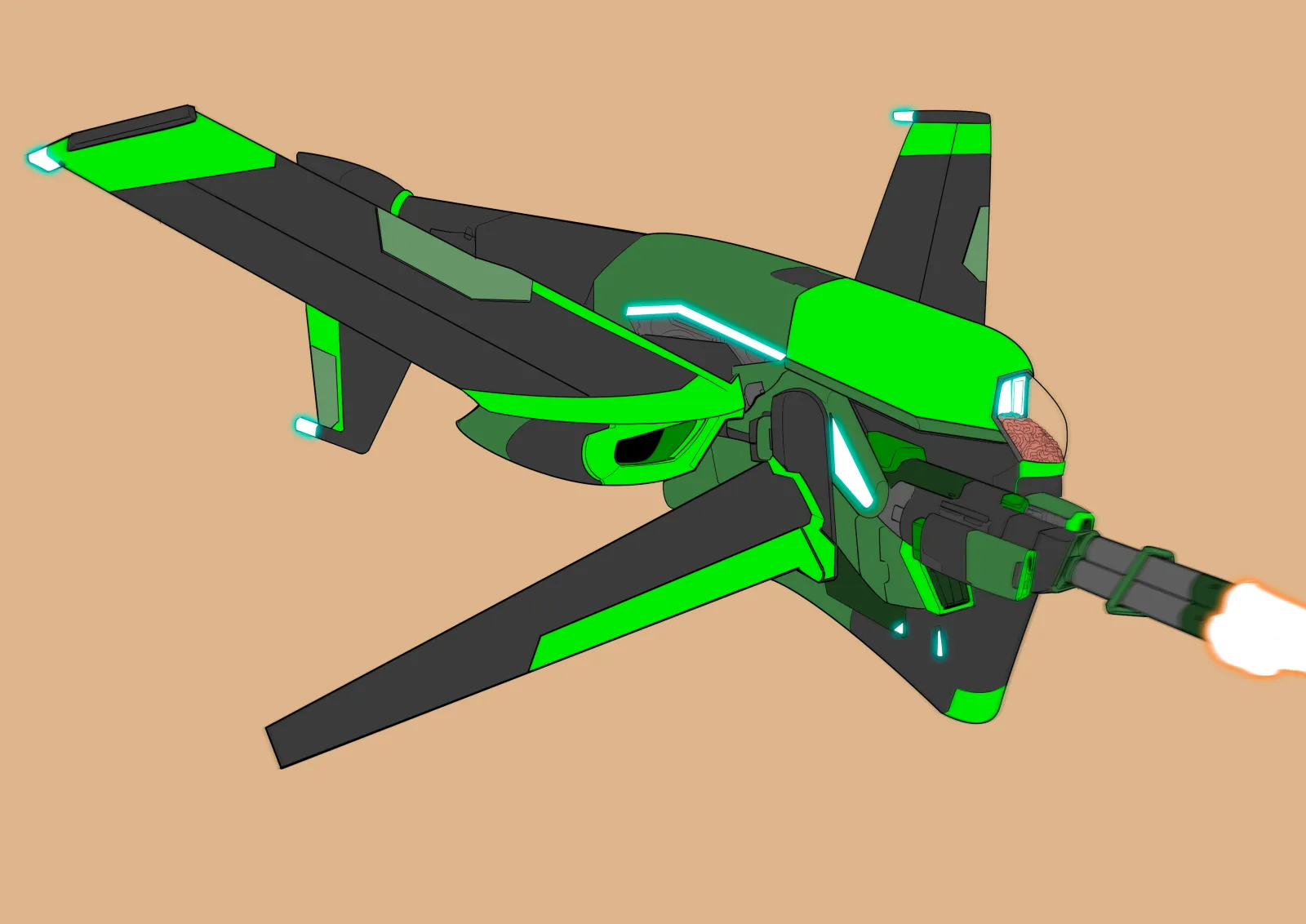 Neon Gunner, fighter class, registry #0605
