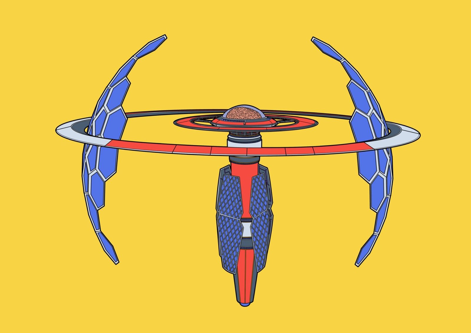 #0040 Hyper Hive AI, NFT, Cyrpto, Spaceship, The Future, Space, Art, Pop Art, Spaceship Art, Space Art