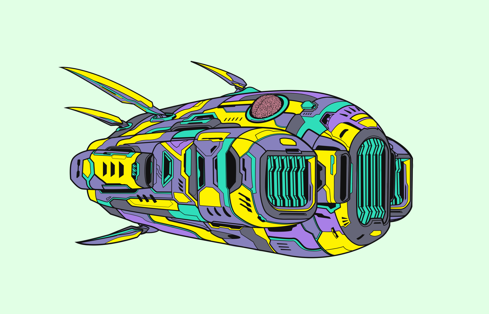 #0053 Space Dweller AI, NFT, Cyrpto, Spaceship, The Future, Space, Art, Pop Art, Spaceship Art, Space Art