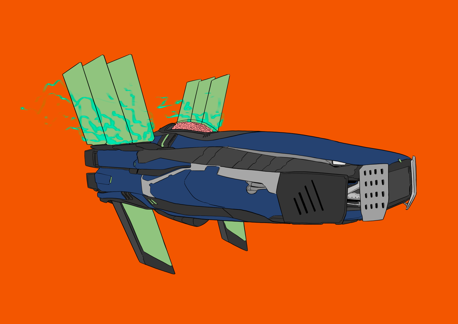 #0151 Dilophotrigger AI, NFT, Cyrpto, Spaceship, The Future, Space, Art, Pop Art, Spaceship Art, Space Art