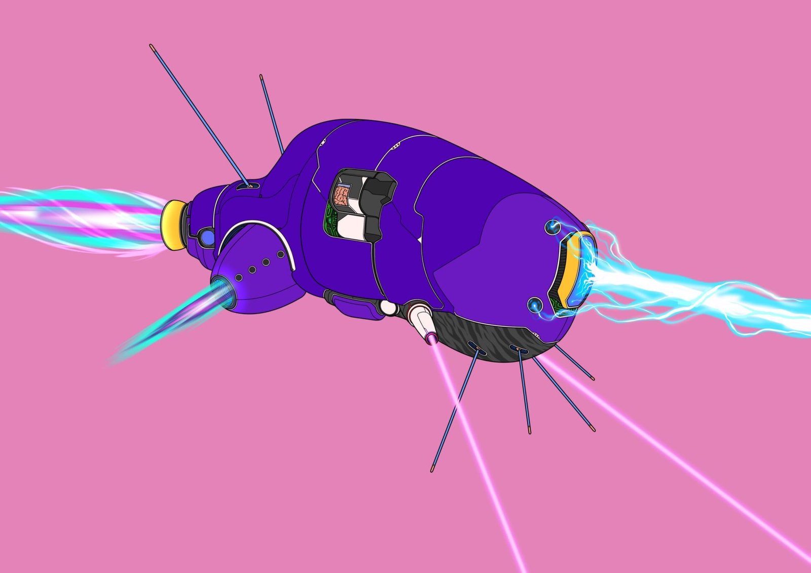 #0164 Torafugu AI, NFT, Cyrpto, Spaceship, The Future, Space, Art, Pop Art, Spaceship Art, Space Art