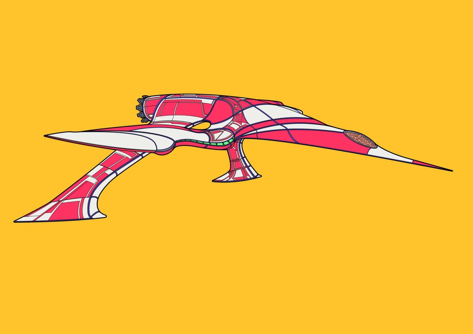 #0183 War Hawk AI, NFT, Cyrpto, Spaceship, The Future, Space, Art, Pop Art, Spaceship Art, Space Art