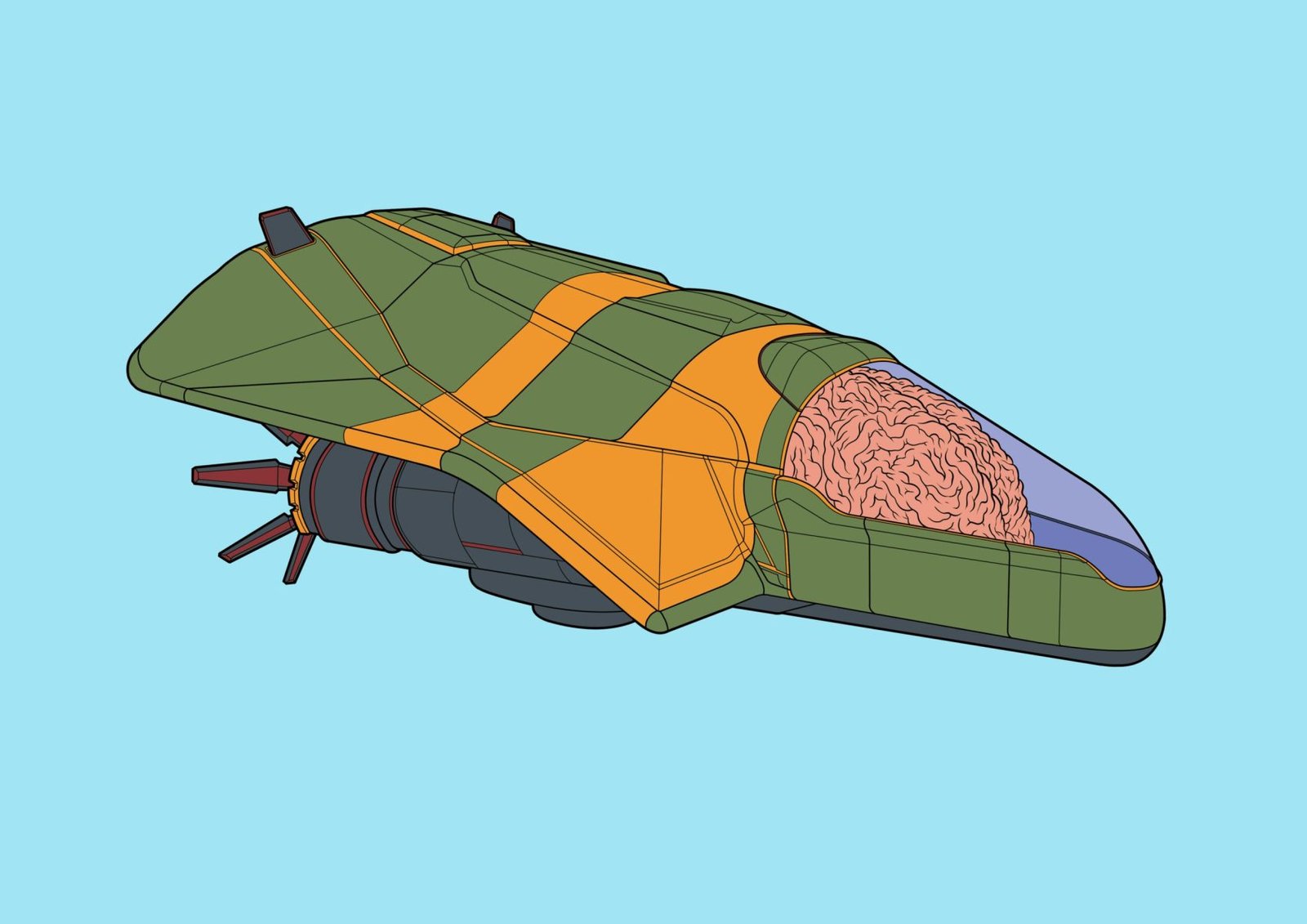#0195 Tele Space AI, NFT, Cyrpto, Spaceship, The Future, Space, Art, Pop Art, Spaceship Art, Space Art
