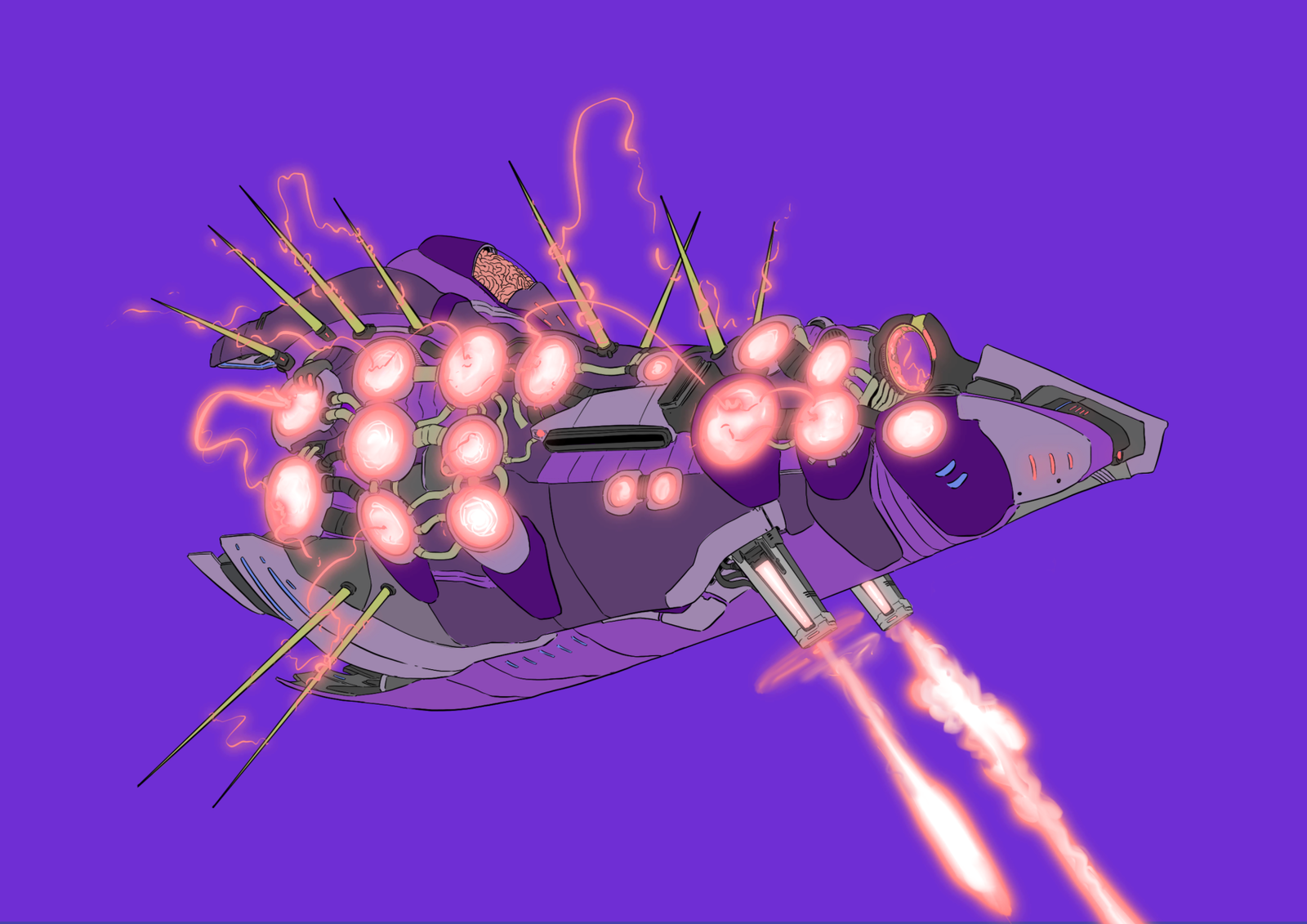 #0278 Charger Urchin AI, NFT, Cyrpto, Spaceship, The Future, Space, Art, Pop Art, Spaceship Art, Space Art