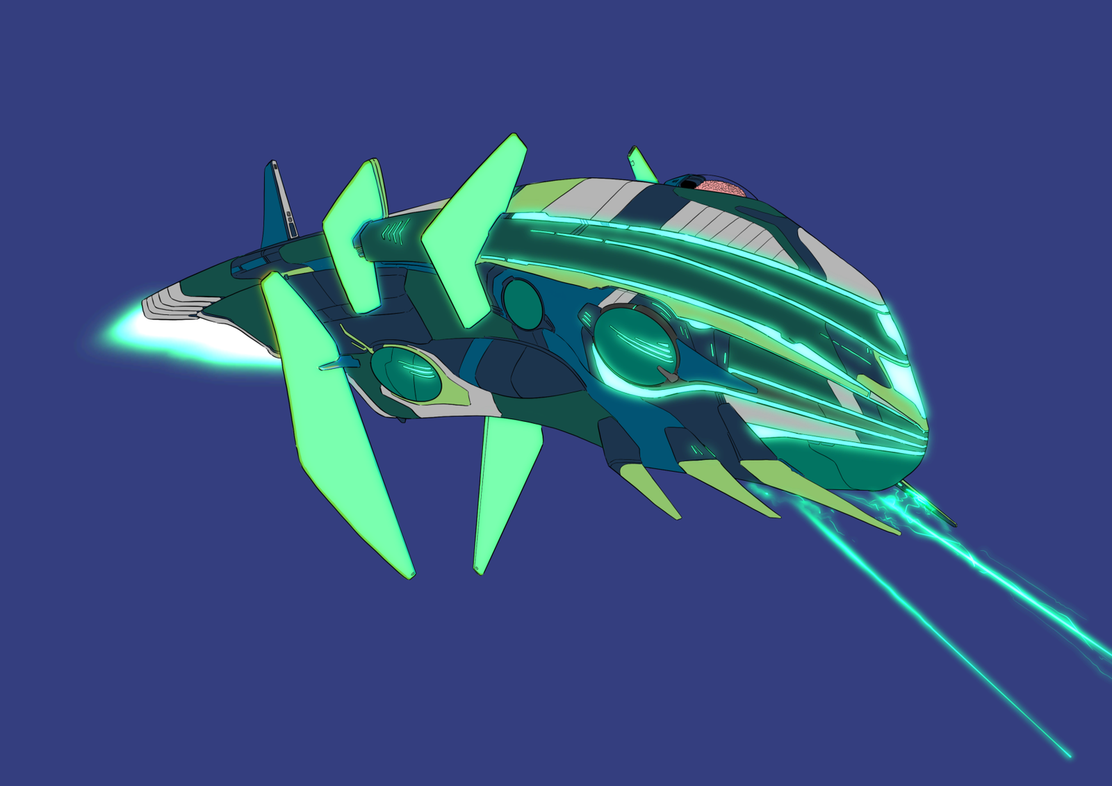 #0282 Ultramarine AI, NFT, Cyrpto, Spaceship, The Future, Space, Art, Pop Art, Spaceship Art, Space Art